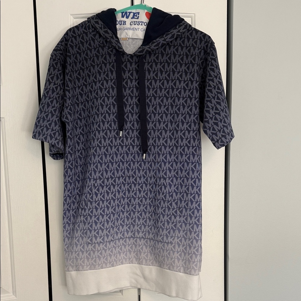 Michael Kors Ombré Signature Logo Cotton Terry Hoodie Dress